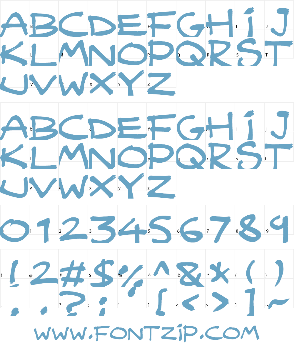 Quicky Brush Font Character